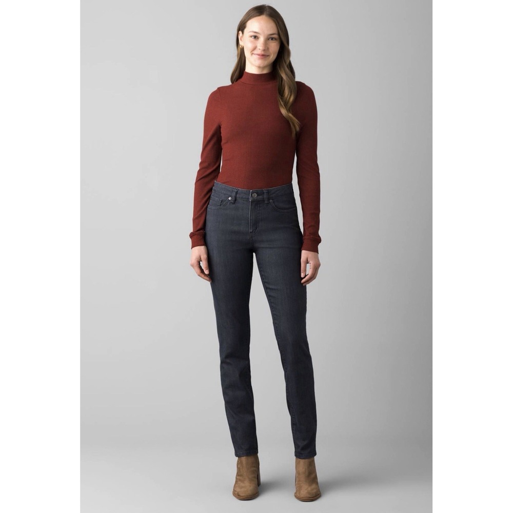 NWT prAna Kayla High Rise Jeans Women's 2 Regular Gray Charcoal Stretch $99